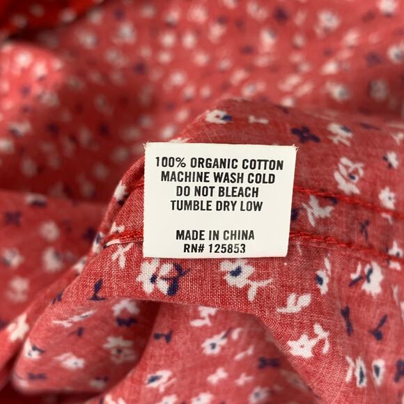 Taylor Stitch Red Casual Button Down Shirt with Geometric Pattern - Picture 10 of 12